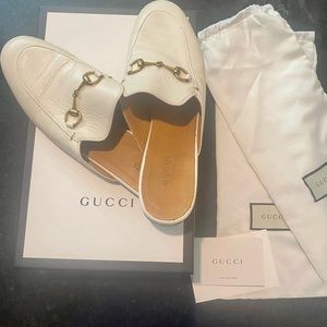 Authentic Gucci Princetown mules in white leather. Women’s 39.5 or US 8.5